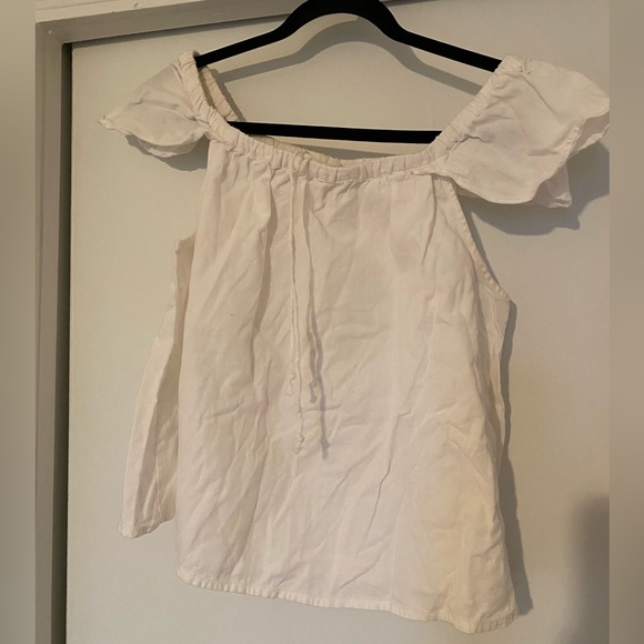 Madewell white cotton off shoulder top - Picture 2 of 2